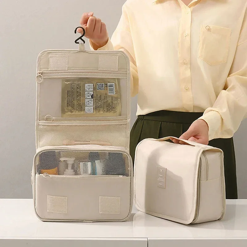 여행용 화장품 가방, 방수 세면도구 보관함, 욕실용 후크 세면백, 후크 화장품 보관 가방