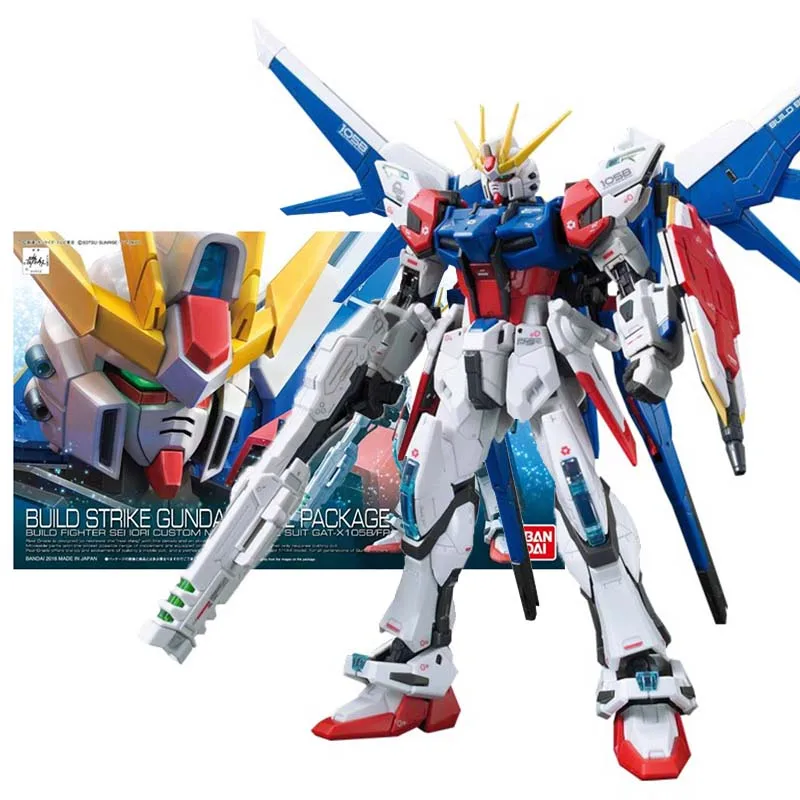 Bandai Figure Gundam Model Kit  Anime Figures RG Build Strike Full Package Mobile Suit Gunpla Action Figure Toys For Boys Gifts