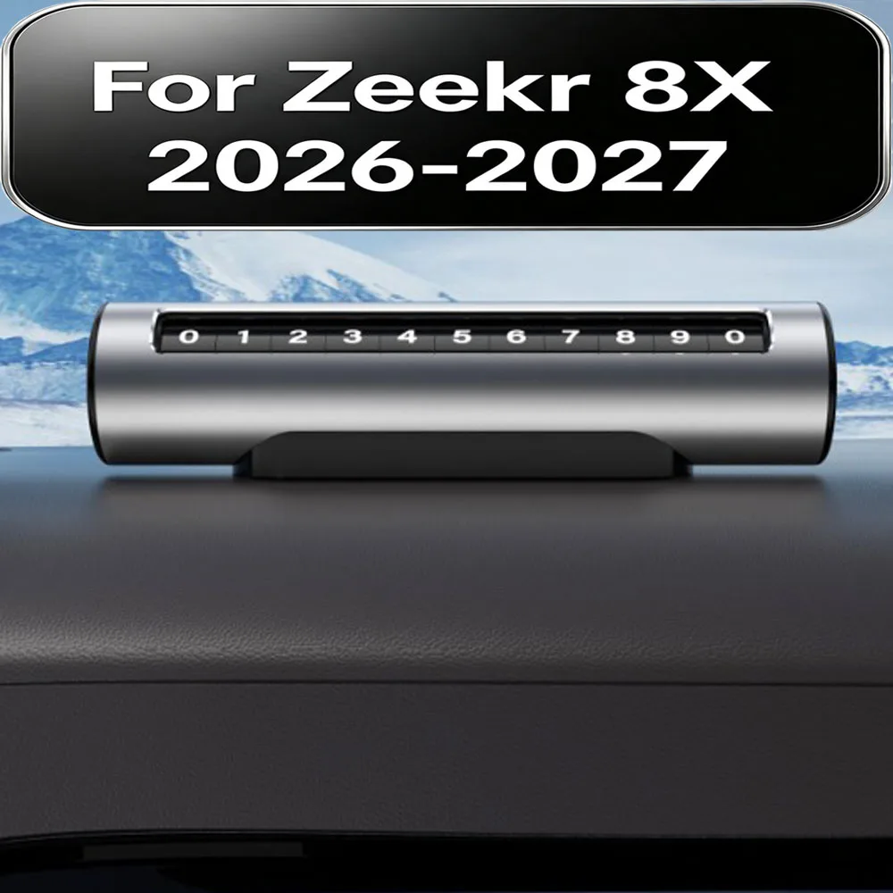 For Zeekr 8X 2026-2027 Temporary Parking Number Plate Move Car Call Tag Glow In Dark Night Parking Card Accessories Modification