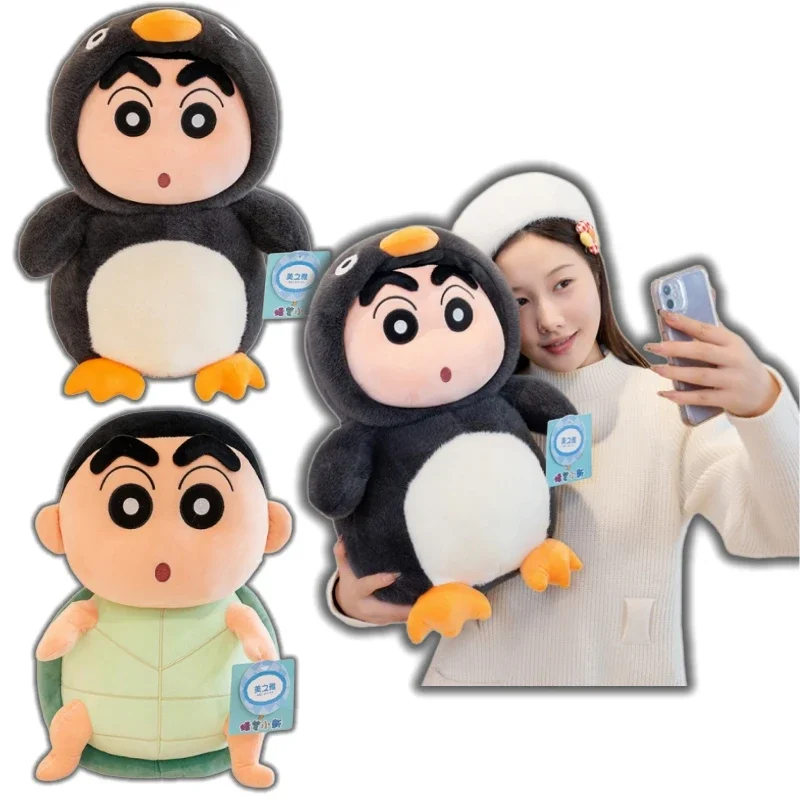 

Мультяшный пингвин, карандаш Шин Чан, плюшевая игрушка Шин Чан превращается в черепаху, плюшевые игрушки, мягкая аниме, милая кукла в японском стиле, подарок для девочек