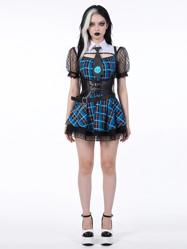 Frankie Stein Cosplay-Kostüme Anime-Monster-Schul-Rollenspiel-Uniform Halloween-Karneval-Partykleid für Frauen