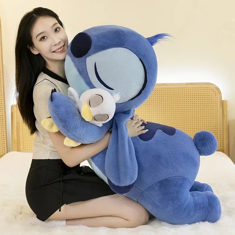 50/90cm Disney Lilo and Stitch Plush Toys Anime Plushie Stich Dolls Kawaii Donald Duck Lying Pillow Stuffed Gift Kids Christmas