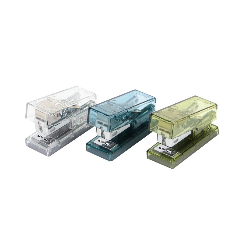 Transparent Mini Stapler Set Office Simple Stapler Student Stationery Data Arrangement Stapler Wholesale