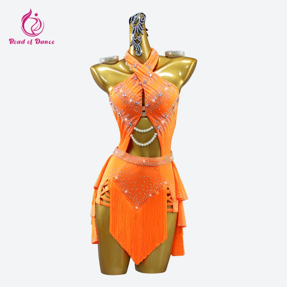 

2024 New Latin Dance Women's Elegant Dress Girls Line Costume Sexy Parties Ball Skirt Female Practice Clothes Stage Fringed Suit