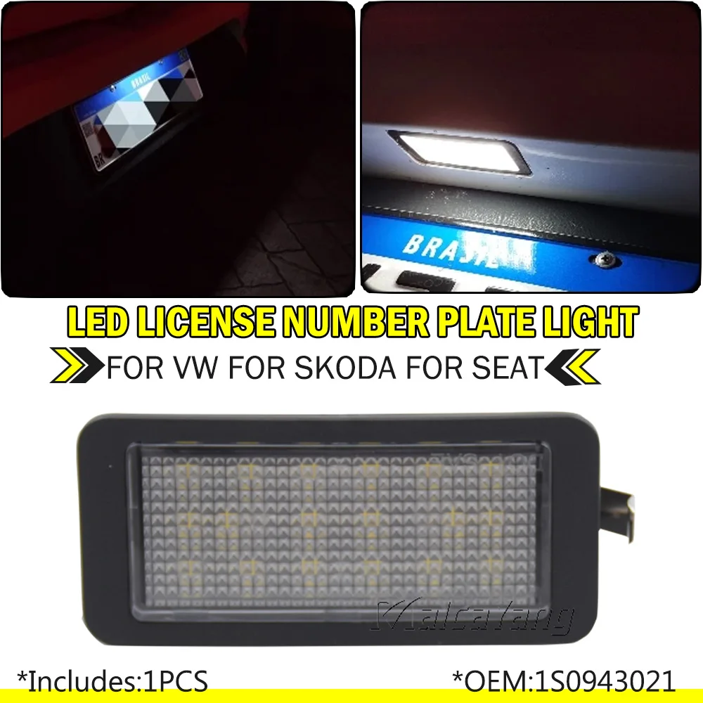 LED Car License Number Plate Lights For VW up!/e-up! Skoda Citigo/E-Citigo Seat Mii/e-Mii Ibiza 6J 3-Door Tail Light