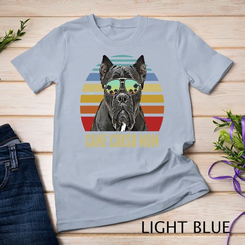 Cane Corso Best Dog Mom Ever Retro Sunset Beach Vibe Unisex T-shirt image 6