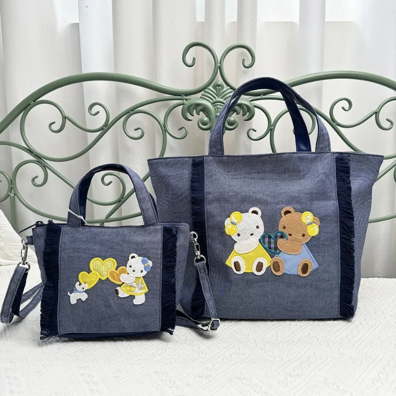 New Familiar Back To School Anime Large Capacity Leisure Embroidered Handbag Embroidered Tote Bag 780842