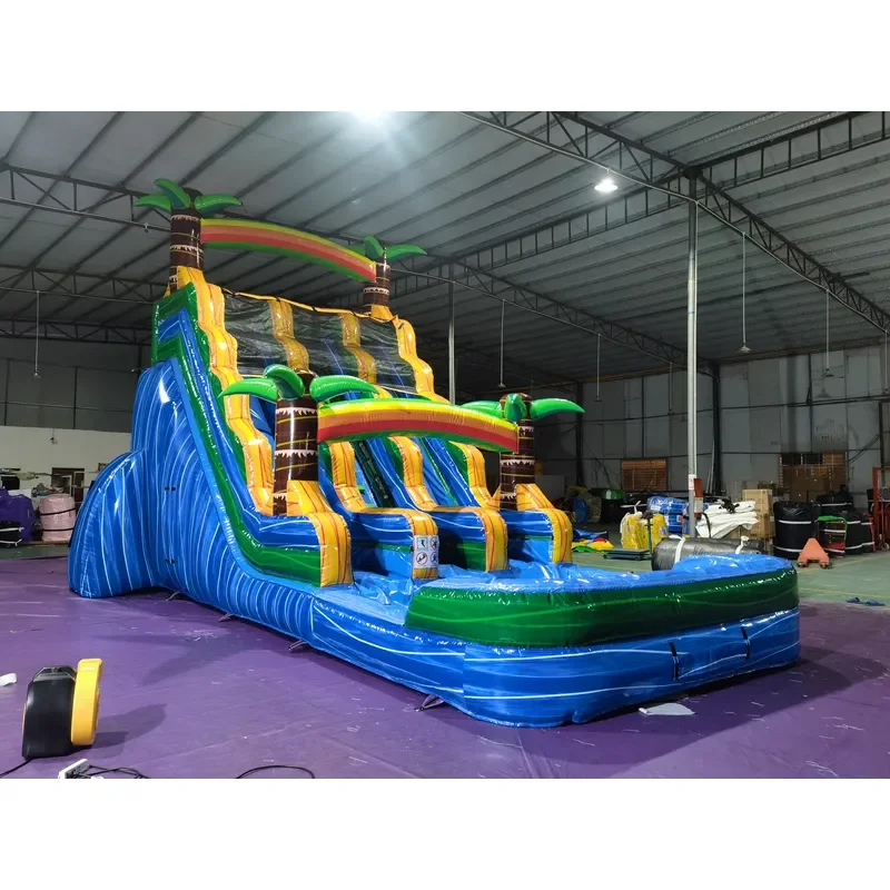 New 20ft Factory Price Inflatable Water Slide Customize Double Lane Summer Rainbow Color Inflatable Slide for Kids and Adults