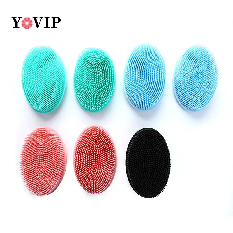 1PC Silicone Body Brush Baby Shower Sponge Dry Massage Brush Bath Towels For Body Head Body Scalp Massage Brush