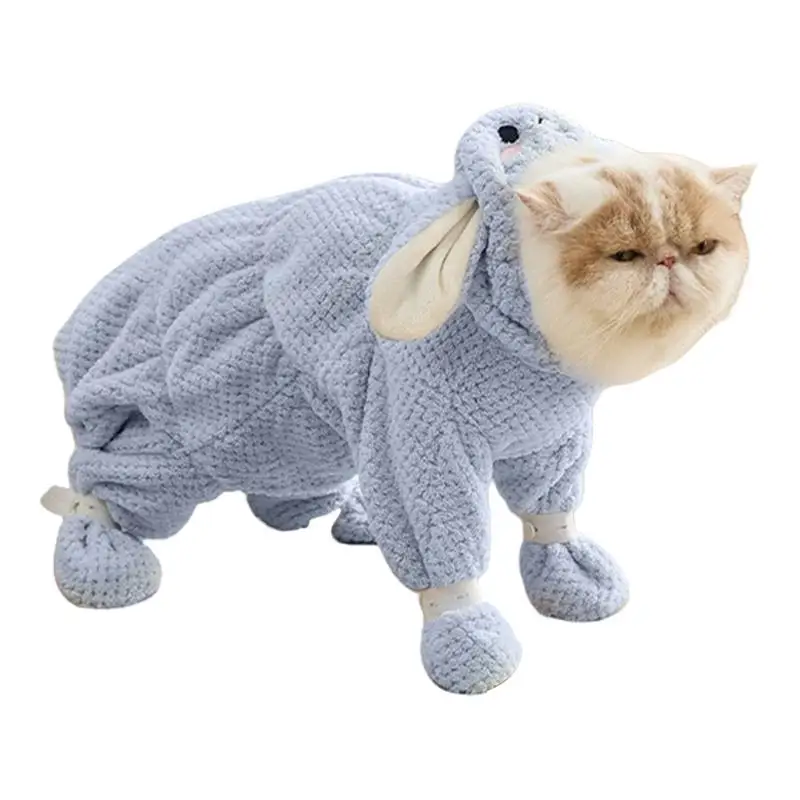

Dog Robes For After Bath Quick-Dry Absorbent Coral Fleece Dog Drying Towel With Zipper Design Cat Apparel & Accessories For