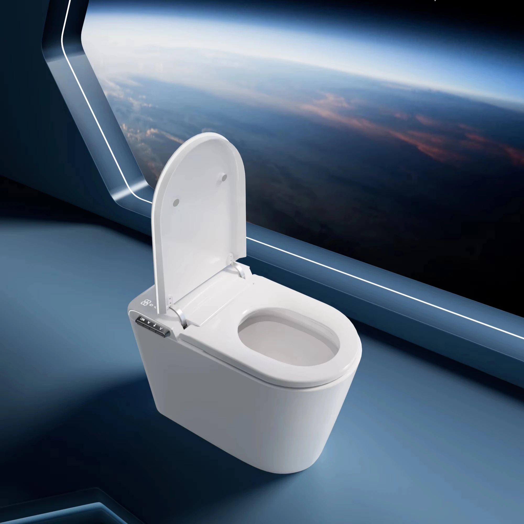 High Quality Modern Smart Ceramic Toilet, Luxury Wireless Remote Control Toilet with Heated Seat