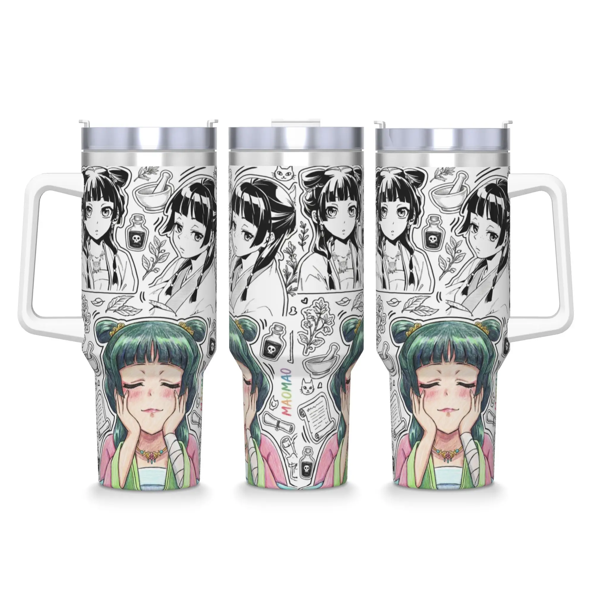 Stainless Steel Tumbler The Apothecary D-Diaries Maomao Coffee Mug  Leakproof Cold Drink Car Mugs Travelist Graphic Water Bottle