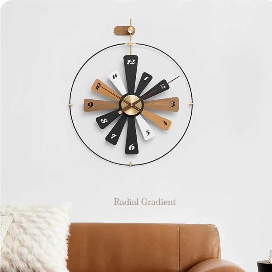 Art Deco Wall Clock Home Wood Hands Number Unique Round Living Room Wall Clock Pieces Modern Kitchen Nordic Horloge Room Decor