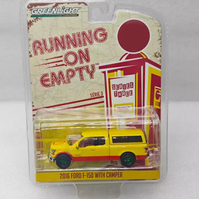 

GreenLight масштаб 1:64 2016, F-150, зеленая машина для кемпинга, модель автомобиля из сплава, коллекция, украшение для дисплея, игрушка в подарок