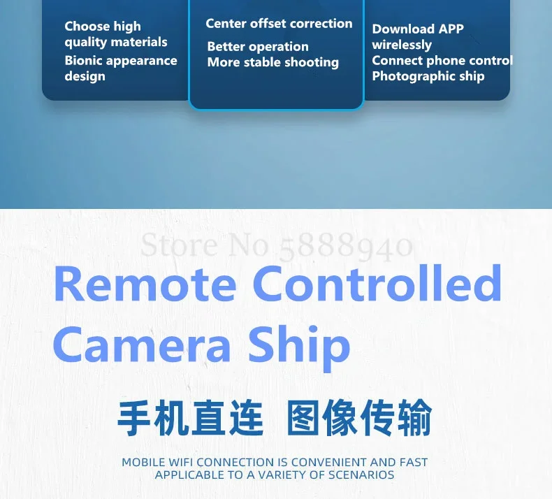 MINI WIFI FPV RC Boat 6 Channels HD Camera ​Gravity Sense Real Time Image Seal Waterproof Devil Fish Model Remote Control Boat