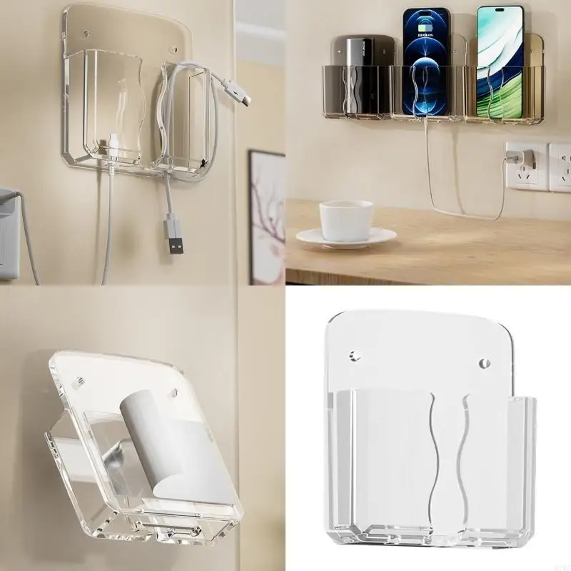 

Настенные держатели для телефонов поддерживают пластиковый ящик для хранения для кухни спальни с легким чистым дизайном и