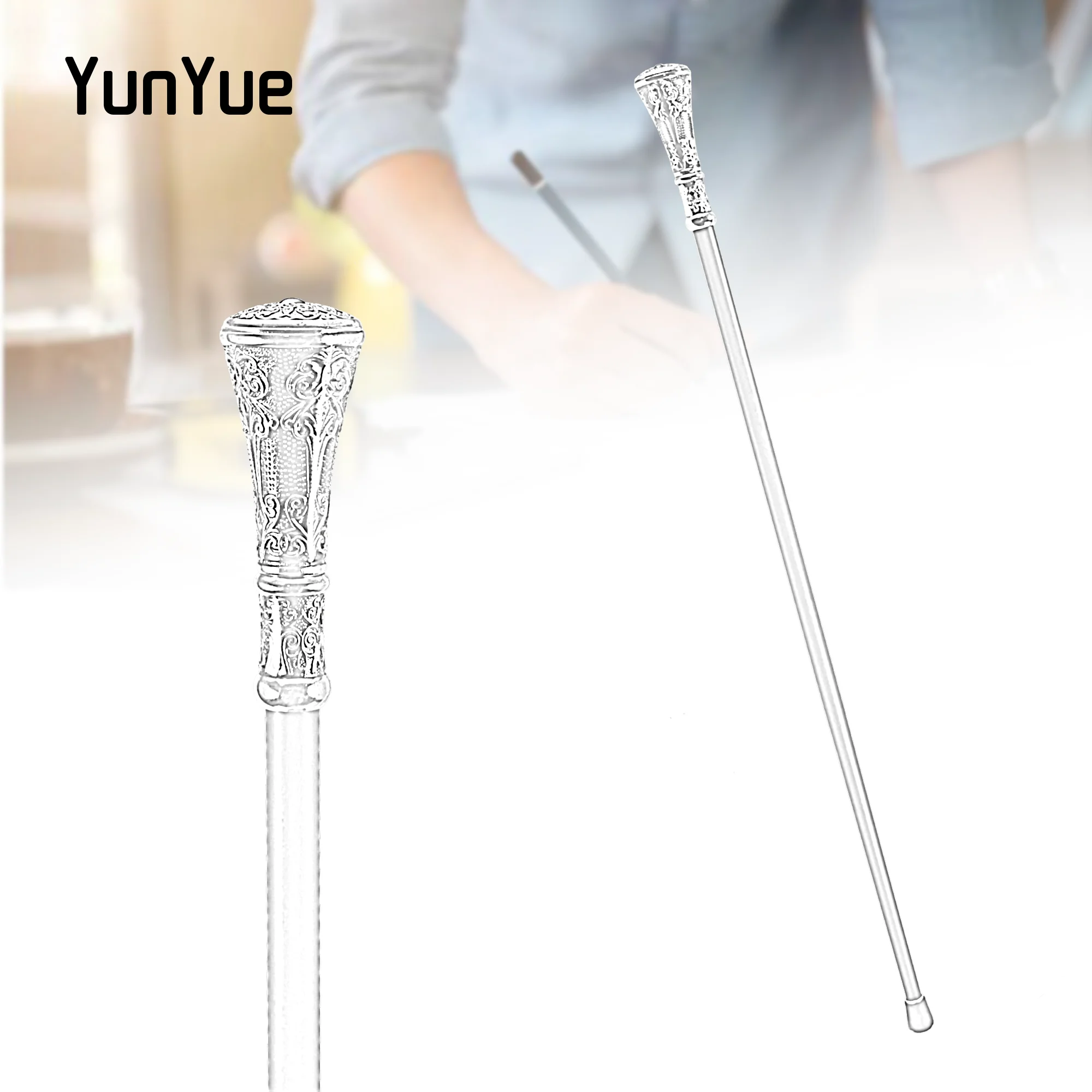 الذهب الأسود المشارب جولة المعادن المشي قصب شهم مجموعات أزياء أنيقة عصا للمشي التصوير الدعائم حزب الصولجان