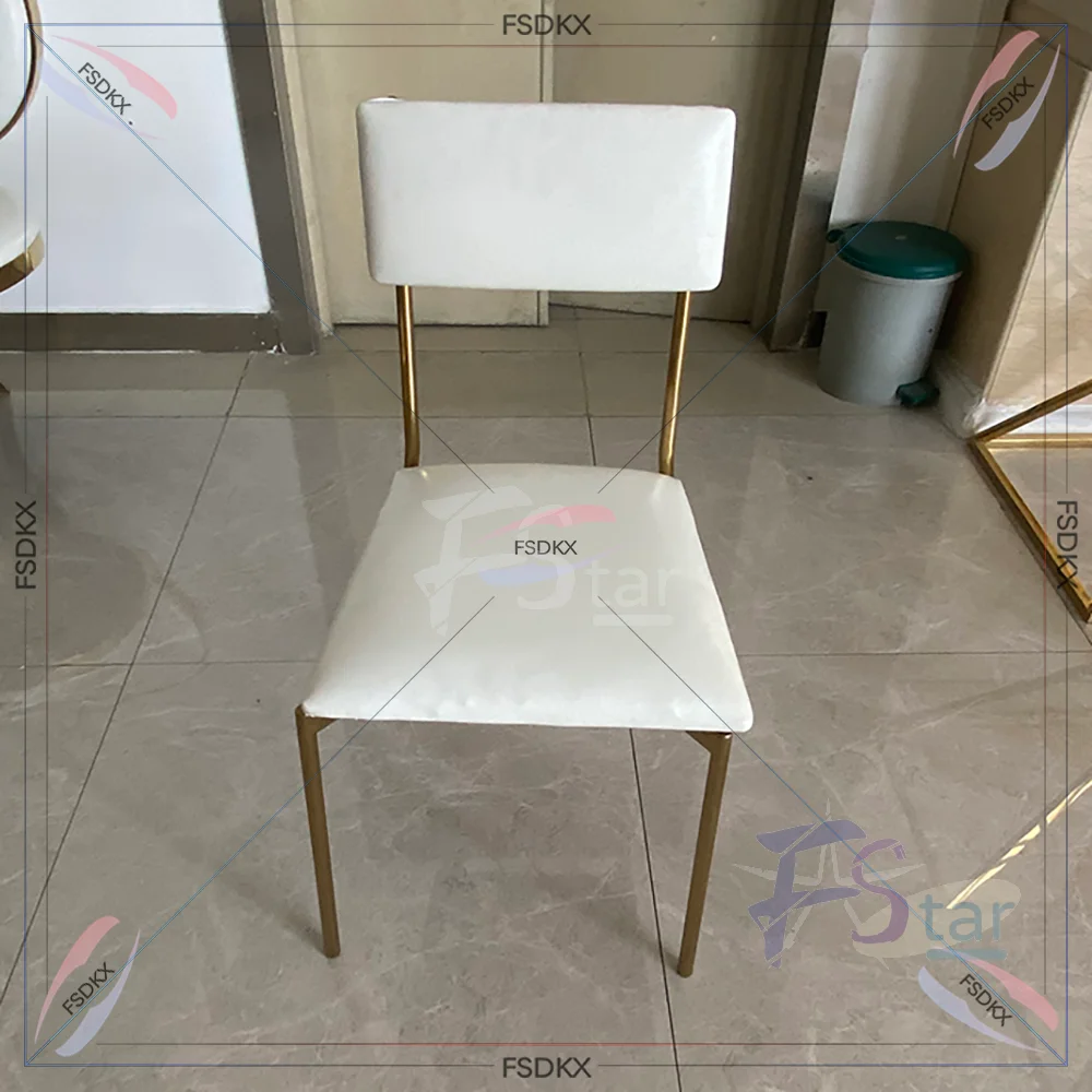 

Cheap Golden White Wedding Modern Dinner Chair Steel Wholesale Stainless Steel Banquet Chairs Furniture Wed Dining Events