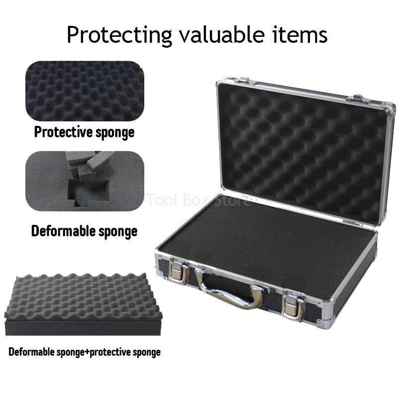 Aluminum Tool Case Portable Tool Box Organizer Safety Equipment Instrument Case Suitcase Outdoor Aluminum Hard Case Toolbox