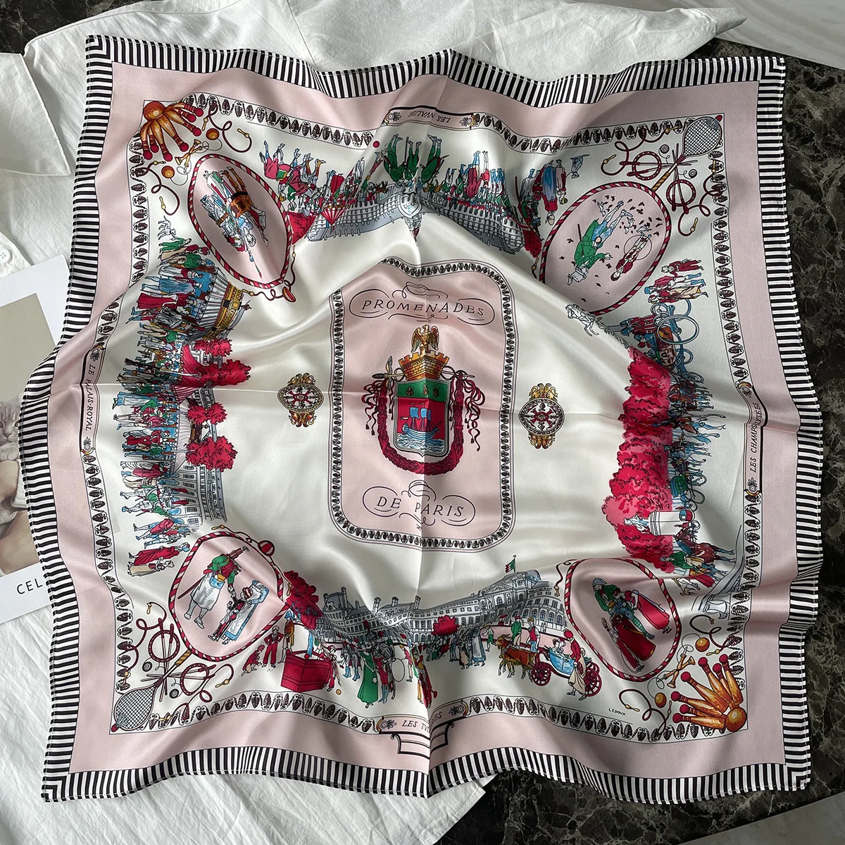 

Small Neck Scarf Women Spring Silk Bandanas Luxury Designer Soft Scarves Hair Bag Clothing Accessories 65CM Valentine's Day Gift