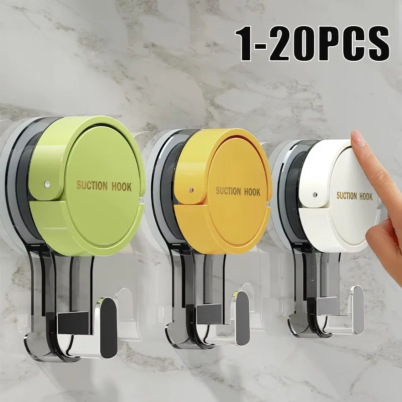 

1-20PCS Suction Cup Hook Reusable Stronge Vacuum Bathroom Suction Cup Hooks Waterproof Towel Rack Clothes Hanger Hook Accessor