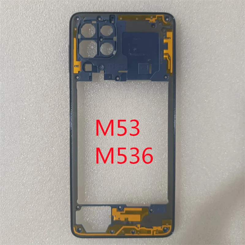 For Samsung Galaxy M23 M53 5G M236 M536 Middle Frame Housing Central Frame With Power Volume button Replacement Parts