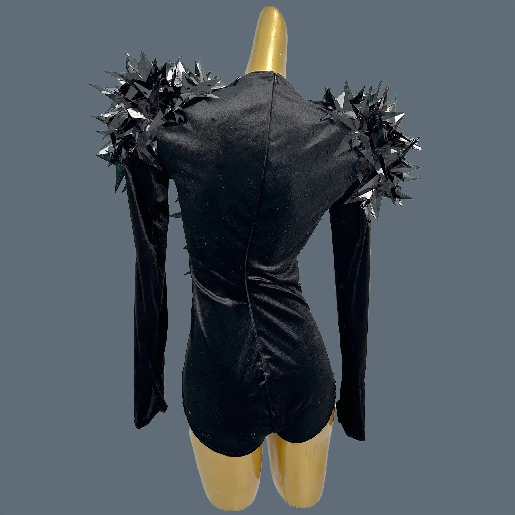 Designer Showgirl chanteur étoile à cinq branches coupe basse body fantaisie velours danse tenue fête Drag Queen artiste porter Hengxing