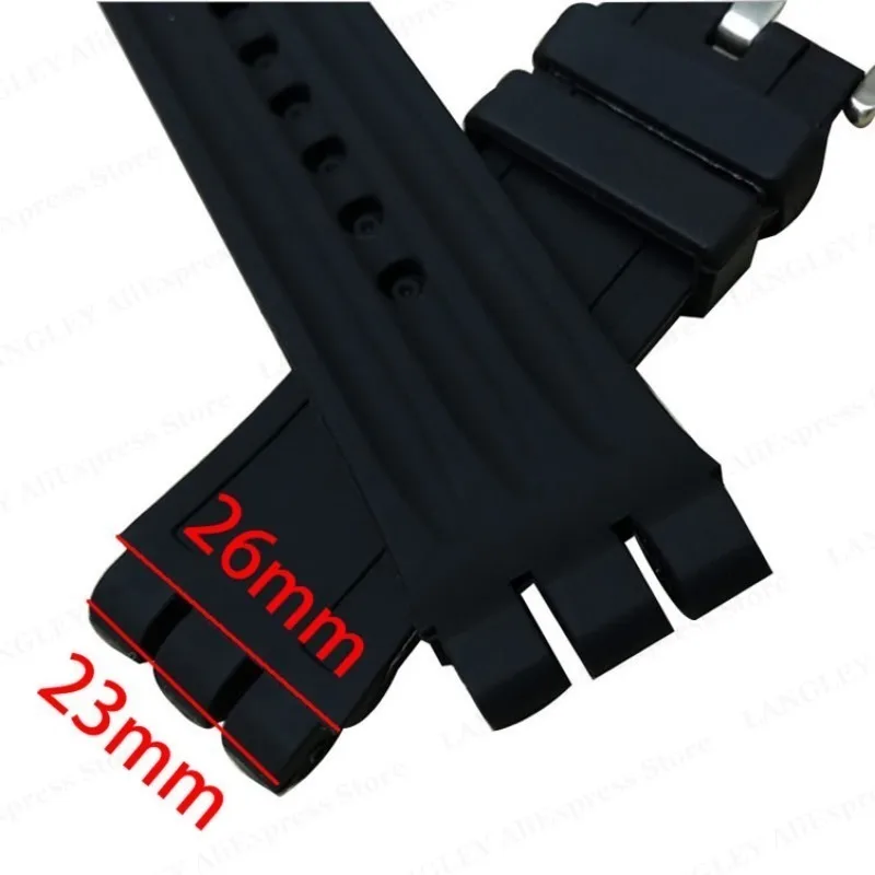 23mm Rubber Strap for Swatch for YOS440 413 424 440 447 Soft Silicone Watchband Waterproof Convex Interface Men Bracelet 23*26mm