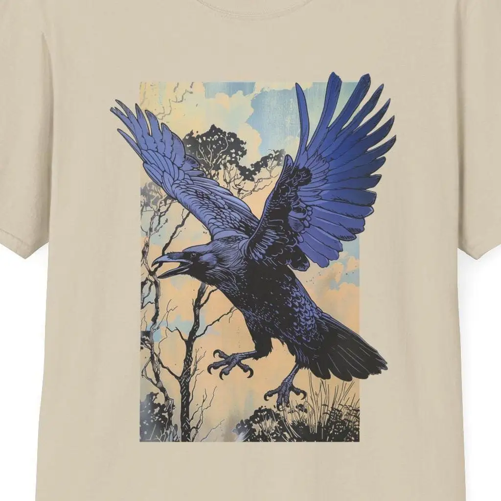 

Best Selling Fashion Raven Graphic Tee, Bird Lover Gift, Nature Inspired Shirt, Unisex Tee, Raven Shirt, Flying Raven Men Top