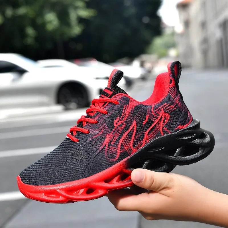 

Children's Flame Printed Sneakers Autumn Fashion Running Shoes for Kids Size 28-39 Boys Girls Cushioned Sports Tennis Shoes