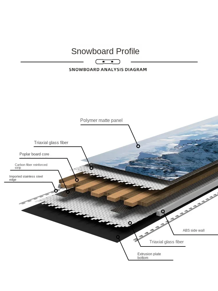 Professional Adult Giant Cow Snowboard Carbon Fiber Flat Flower Board All-Round Winter Board a Generation of Hair