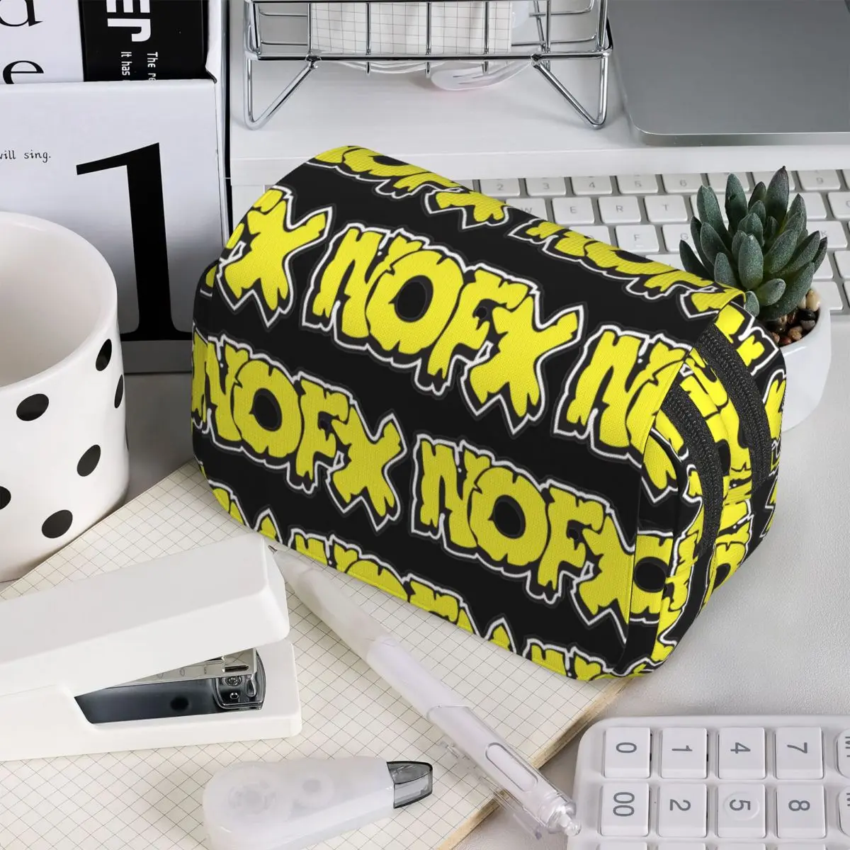 

Пенал для карандашей Nofx Band Final Tour с изображением черепа, подарок для мальчиков и девочек, коробка для ручек, сумка для канцелярских принадлежностей, сумка-держатель для ручек