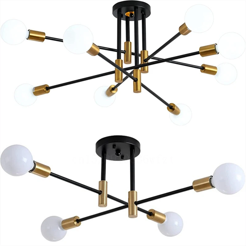 Lampadario a LED nordico luci oro nero moderno semplice lampada da soffitto di lusso illuminazione interna soggiorno Decor lampadari infissi