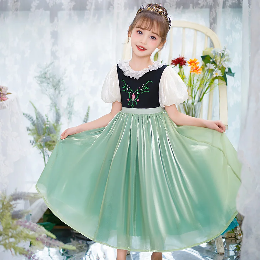 Anna Dress For Girls Princess Costumes Halloween Party Fantasy Clothes  Birthday Gift Princess Sundress Dress Up Girl Green Party - AliExpress 1501