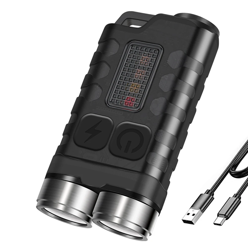 900LM XPG سلسلة مفاتيح LED مصباح يدوي نوع C USB سلسلة مفاتيح قابلة لإعادة الشحن أضواء سطوع عالية خفيفة الوزن 500mAh للصيد في الهواء الطلق