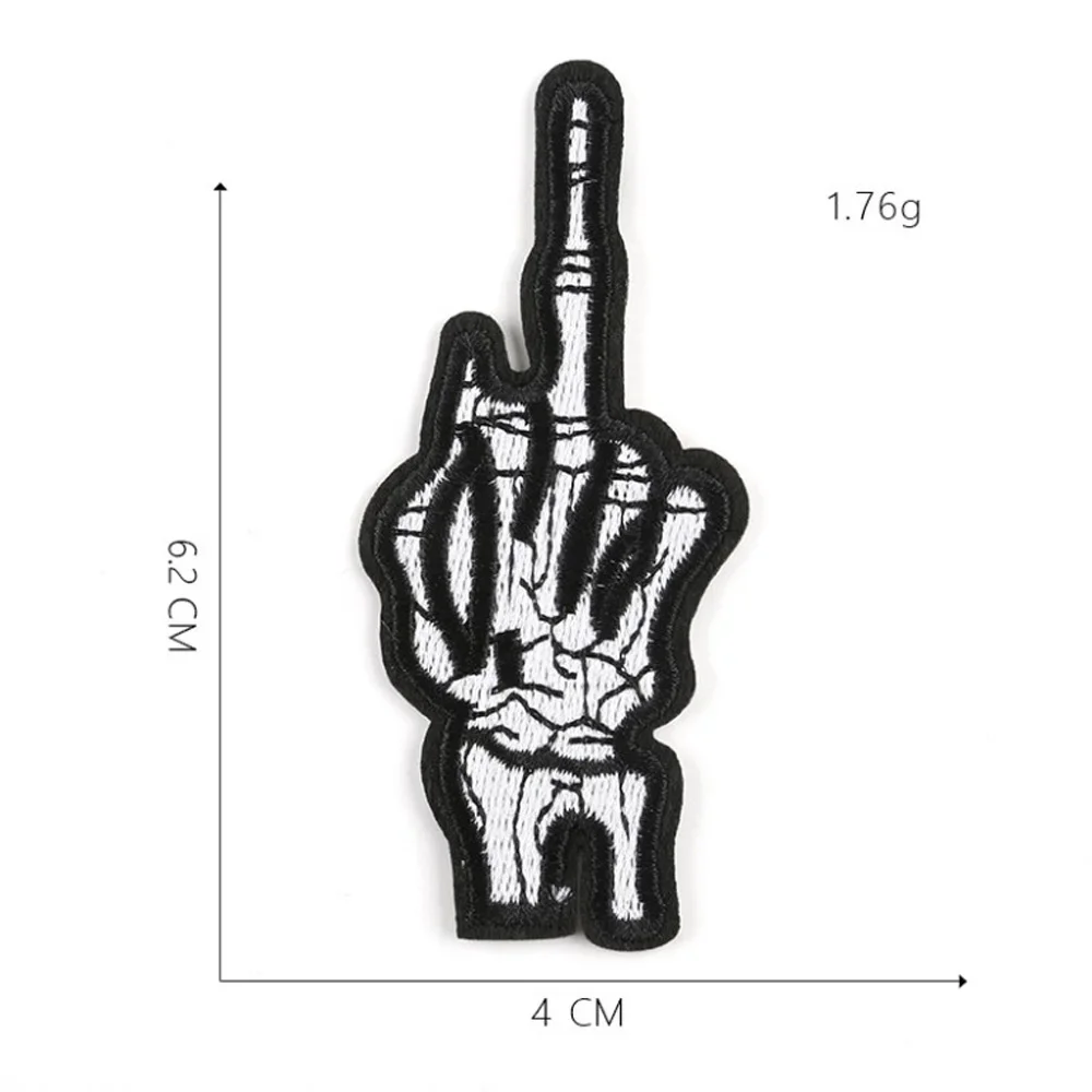 Fabric Embroidered Skull Hand Patch Cap Clothes Stickers Bag Sew Iron On Applique DIY Apparel Sewing Clothing Accessories BU500