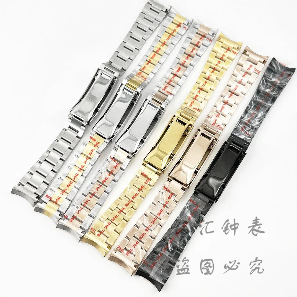 20MM Polish Water Resistanst Solid Bracelet 316L Stainless Steel High Quality Glide Lock Clasp Wristband For Sub Log