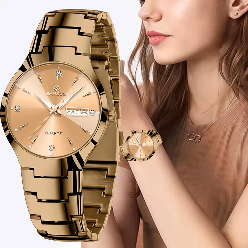

BANGWEI Fashion Elegant Watches For Women Top Brand Luxury Waterproof Ladies Quartz Watch Simple Creative Diamond Watch Women