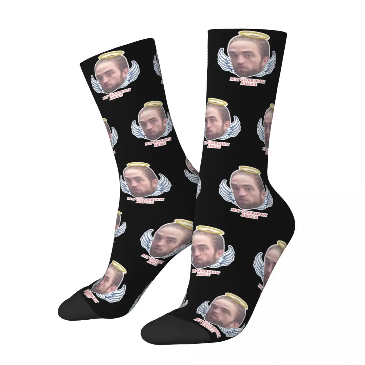 

Robert Pattinson Is My Guardian Angel Socks Men's Women's Polyester Casual Socks Hip Hop Spring Summer Autumn Winter Socks Gift