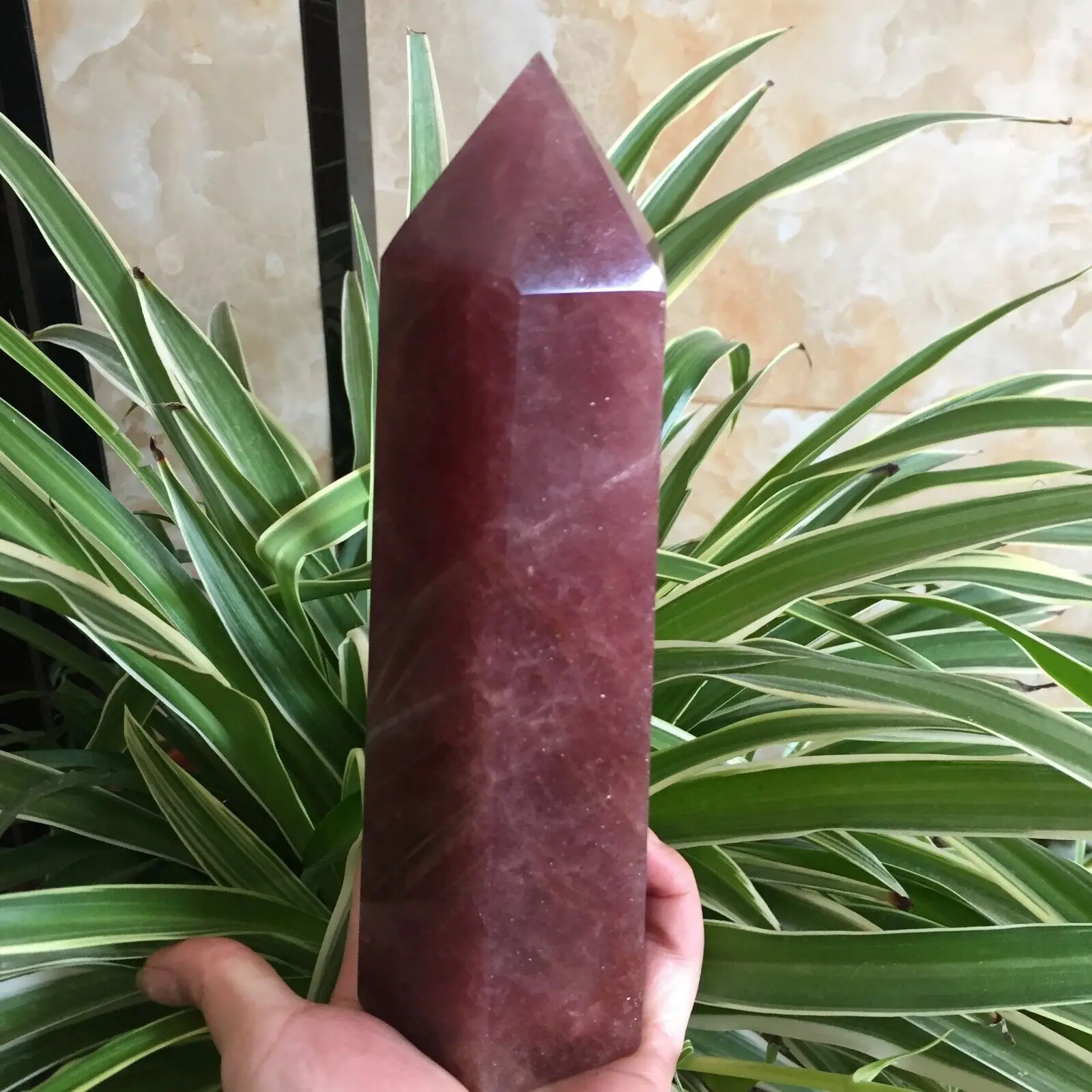 

Natural Strawberry Crystal Hexagon Column, Healing Point, Mineral Decoration, Healing