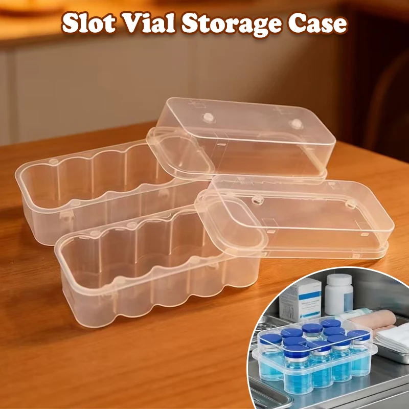 

2/10 Slot Peptide Case for Fridge Stackable Plastic Medical Case Microtube Storage Box Peptide Vial Organizer Clear Freezer Tube