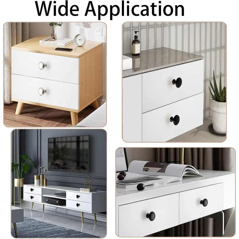 20 Stück runde Schubladenknöpfe, silberne Schrankgriffe, Einloch-Pilzstil, Metall für Schublade, Schrank, Kommode, Schrank, Kleiderschrank – Detail 5