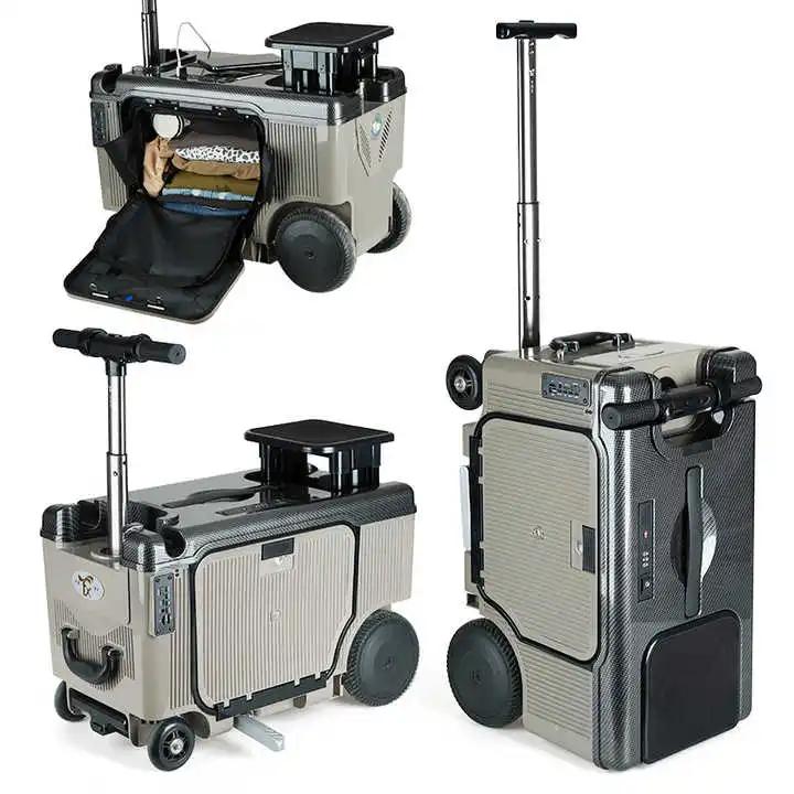 

4-Wheel Smart Ride-On Suitcase for Elderly/Kids - 8km/h, 150kg Load, Cabin-Friendly (3C Certified Battery) - Saudi Approved