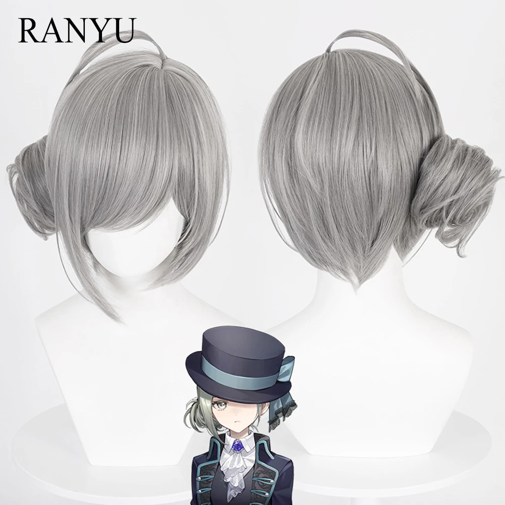 

RANYU Reverse:1999 Vertin Wig Synthetic Short Straight Gray Game Cosplay Heat Resistant Wig for Daily Party