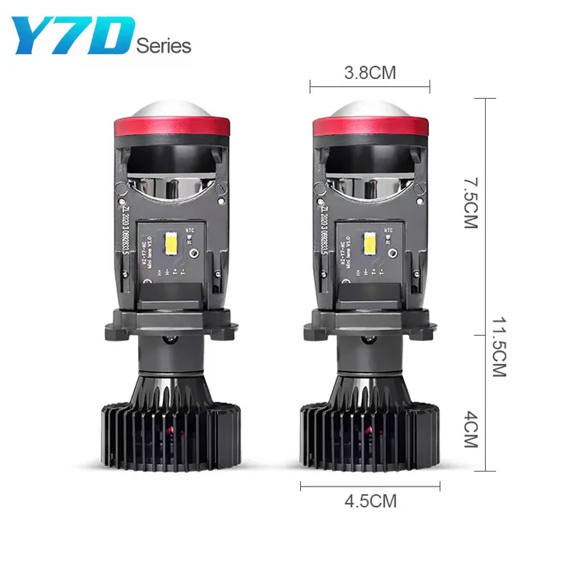 Y7D LED H4 Bi Canbus عدسة صغيرة 6000K عالية منخفضة شعاع السوبر مشرق CSP رقائق السيارات مصابيح السيارات HD العارض عدسة LHD 12 فولت 24 فولت