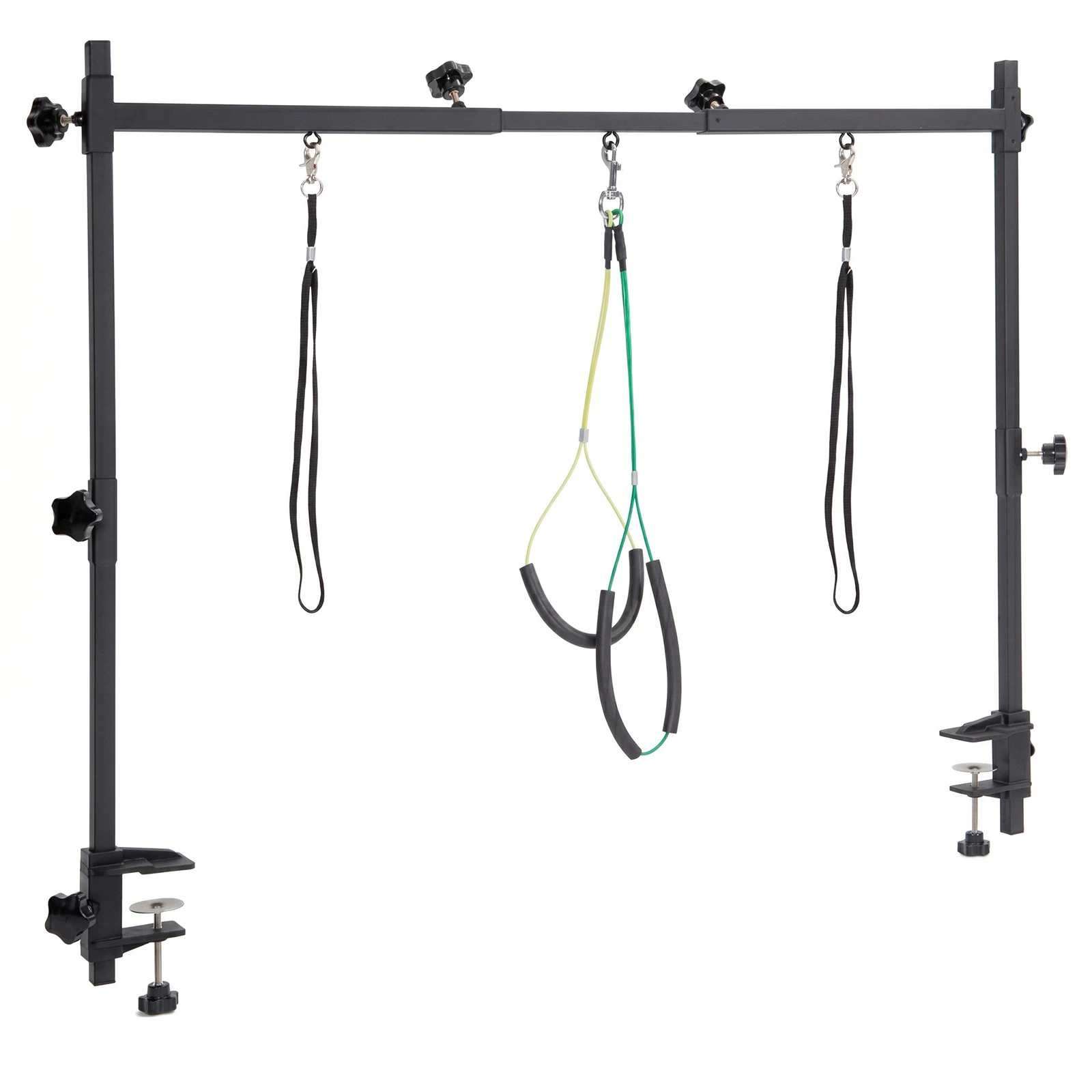 H-Shape Dog Grooming Arm with Clamp&3 Loop Noose Home Pet Bathing Station Height Width Adjustable for Pets Bathing & Brushing