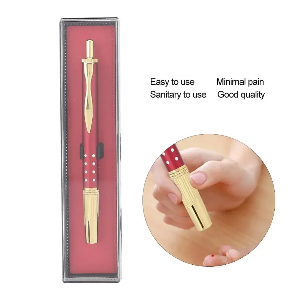 Medical Stainless Steel Blood Collection Pen Fingertip Earlobe Collection Blood Cupping Drainage Acupuncture Massage Curing Tool