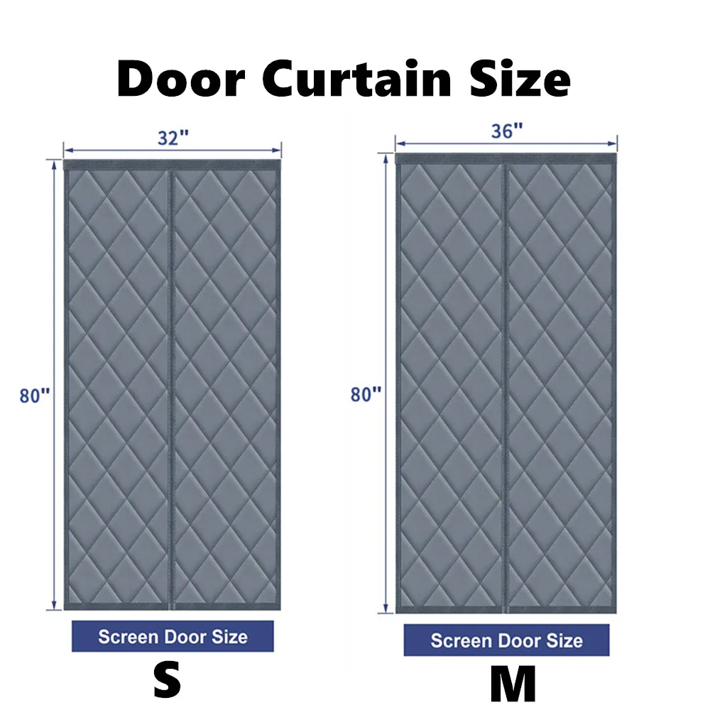 Cortina de puerta con aislamiento térmico magnético, cubierta gruesa para dormitorio, salas de estar, Patio, puertas corredizas de vidrio, Invierno