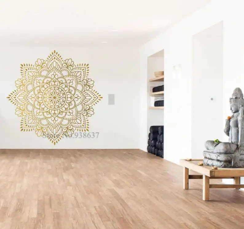 Bohemian Mandala Wall sticker for a vintage decor, ethical creation, artsy mural Wall decal