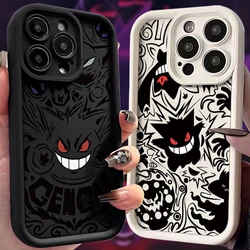 Чехол для телефона Pokemon Gengar для iPhone 15 14 13 12 Mini 11 Pro Max XS X XR 8 7 6S 6 Plus SE 2020, противоударный чехол из жидкого силикона